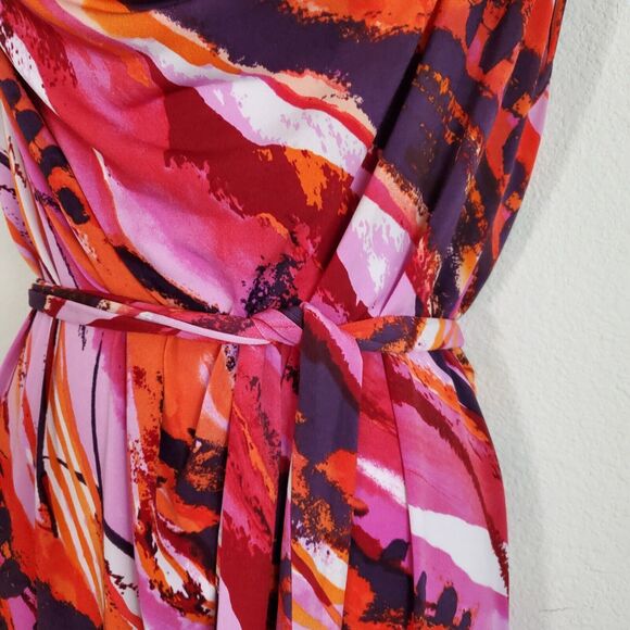 NY Collection Shift Dress XL Pink Abstract Print Colorful Artsy Maximalist - Picture 6 of 9